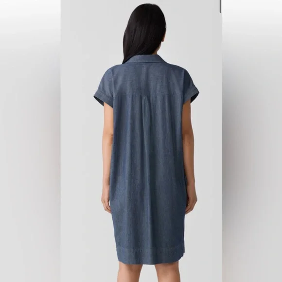 Eileen Fisher size 2X denim organic cotton twill shirt dress - Picture 3 of 10